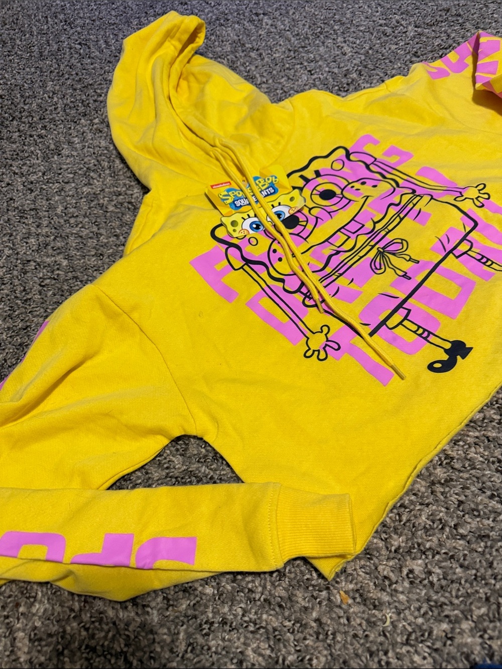 Kids Yellow SpongeBob Hooded Sweatshirt